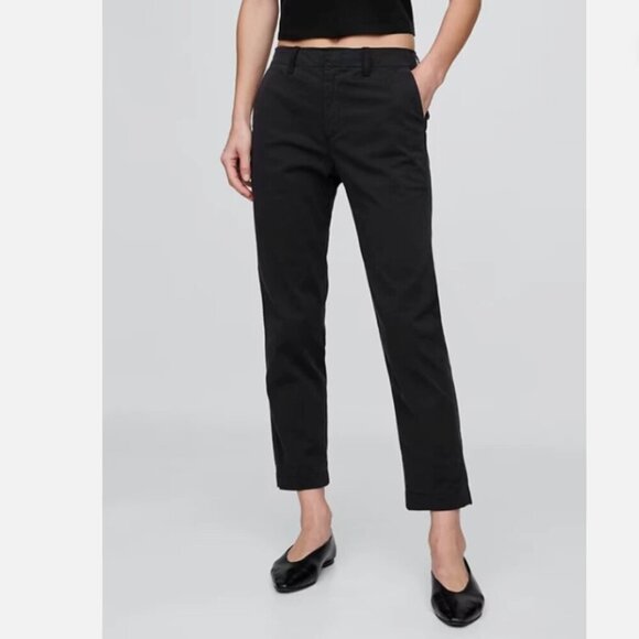 GAP 90s Mid Rise Downtown Khakis Black Stretch Ankle Pants Size 4 TALL NWT RT$70 - Picture 2 of 11
